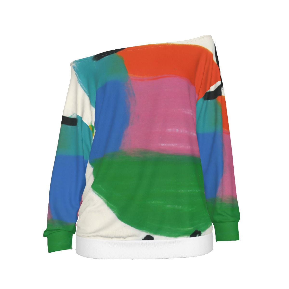 Fresdrop All-Over Print Oversized Women's Off-Shoulder Sweatshirt