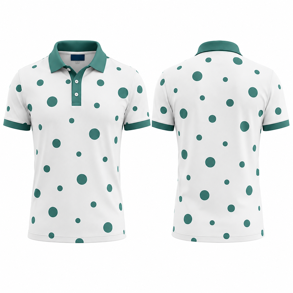 Thumbnail: Men's Maroon Polka Dot Polo Shirt – Casual Knitted Button-Down