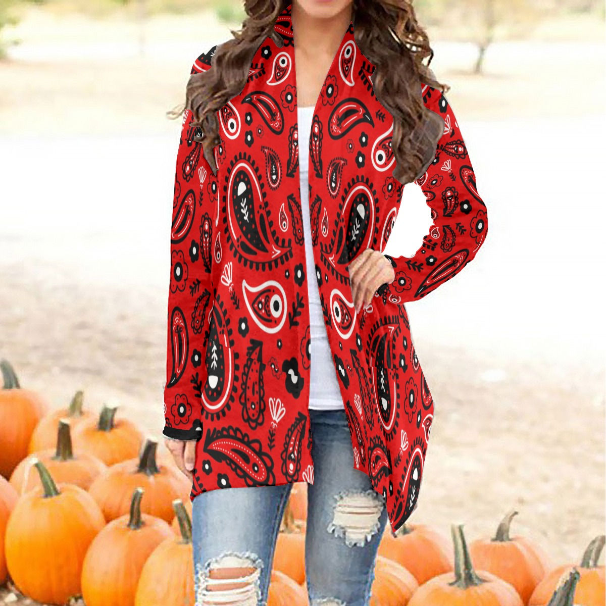 Freshdrop All-Over Print Women's Cardigan With Long Sleeve