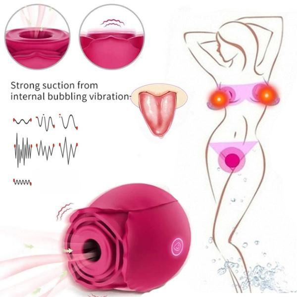 Thumbnail: Rose Sex Toy for Women-Sucking Sex Stimulator for Women , G Spot Dildo Vibrator 
