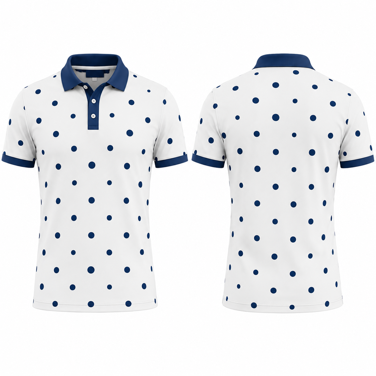 Men's Maroon Polka Dot Polo Shirt – Casual Knitted Button-Down