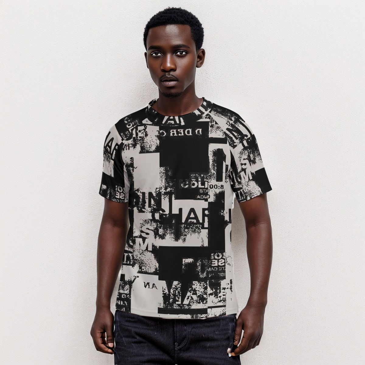 Freshdrop All-Over Print Men's Tight Surf Clothing With Half Sleeves