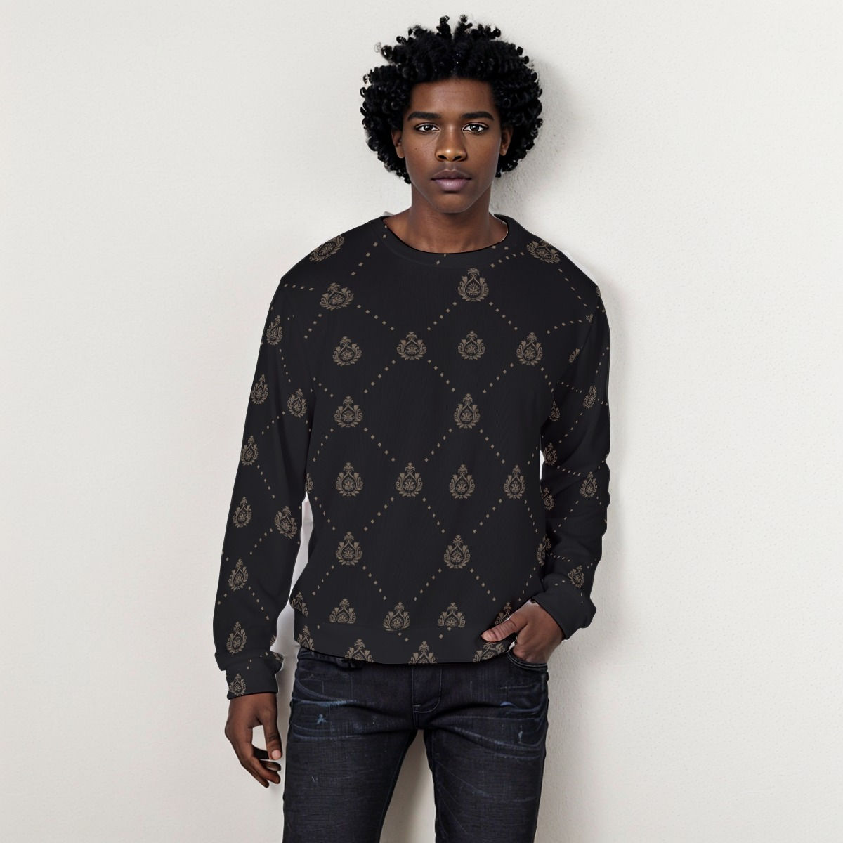 All-Over Print Men's Thicken Sweater