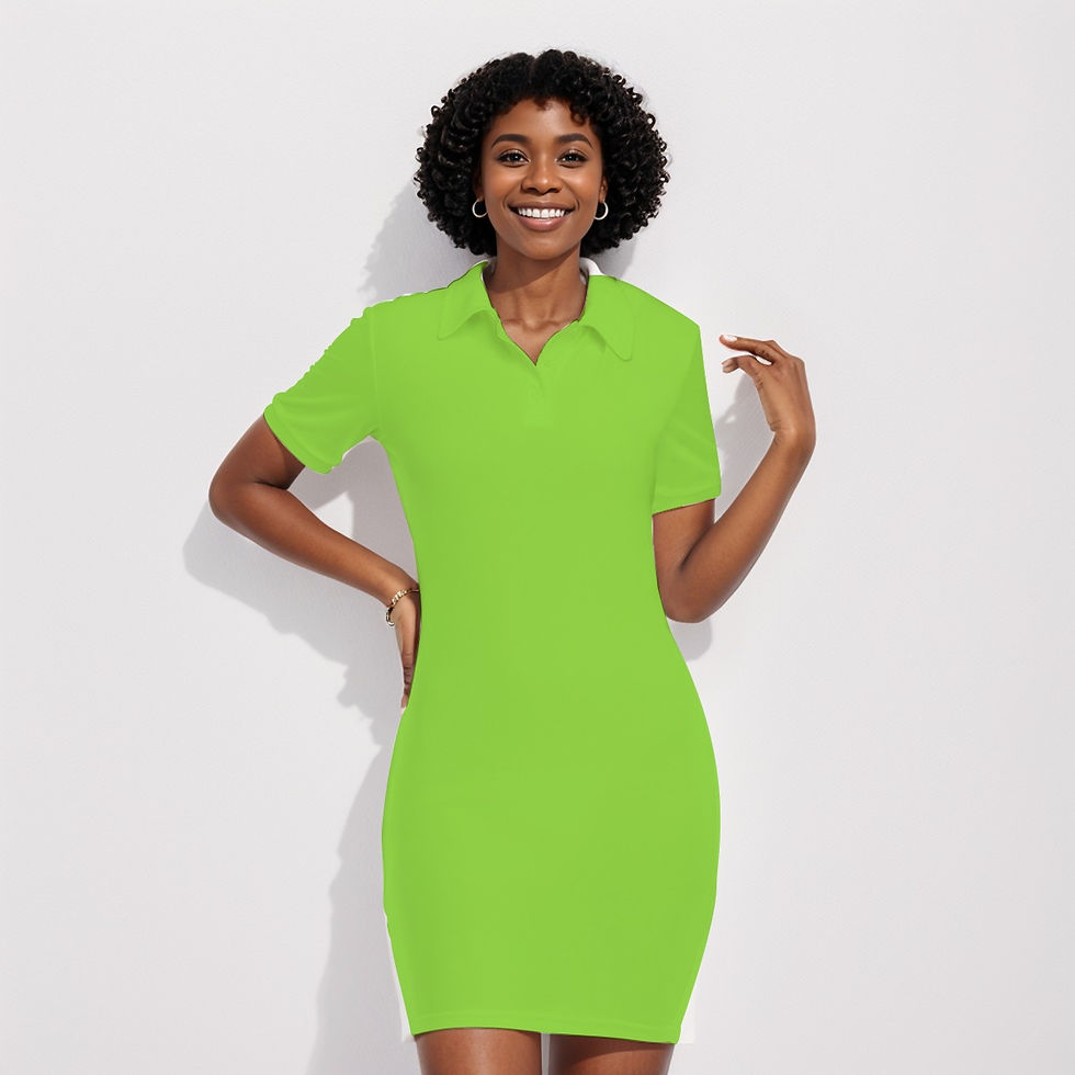 Thumbnail: freshdrop All-Over Print Women's Polo Collar Dress