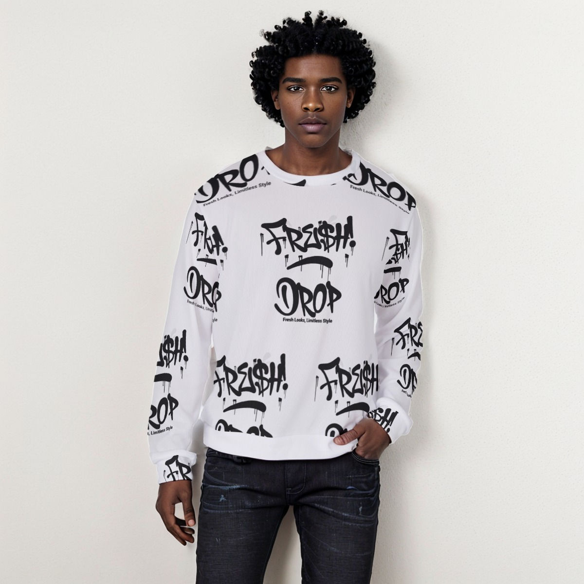 All-Over Print Men's Thicken Sweater