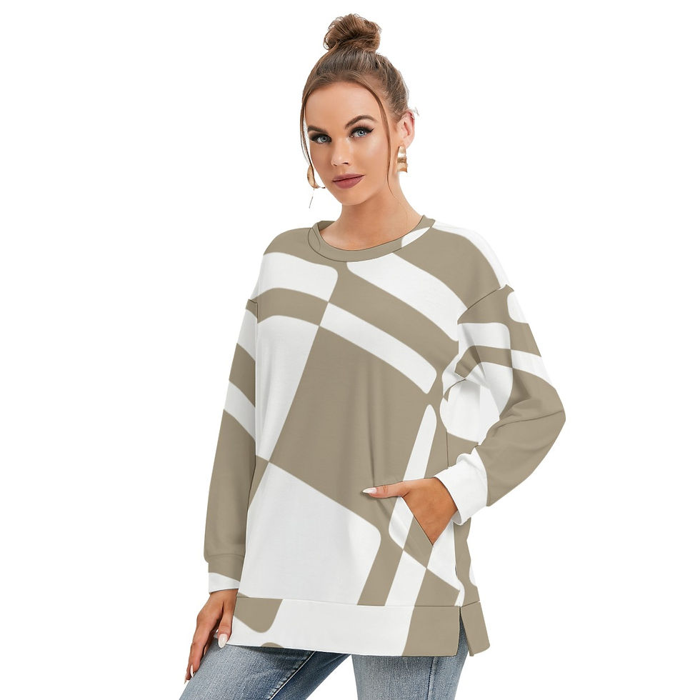 Thumbnail: Freshdrop All-Over Print Women's Side Split O-neck Sweatshirt