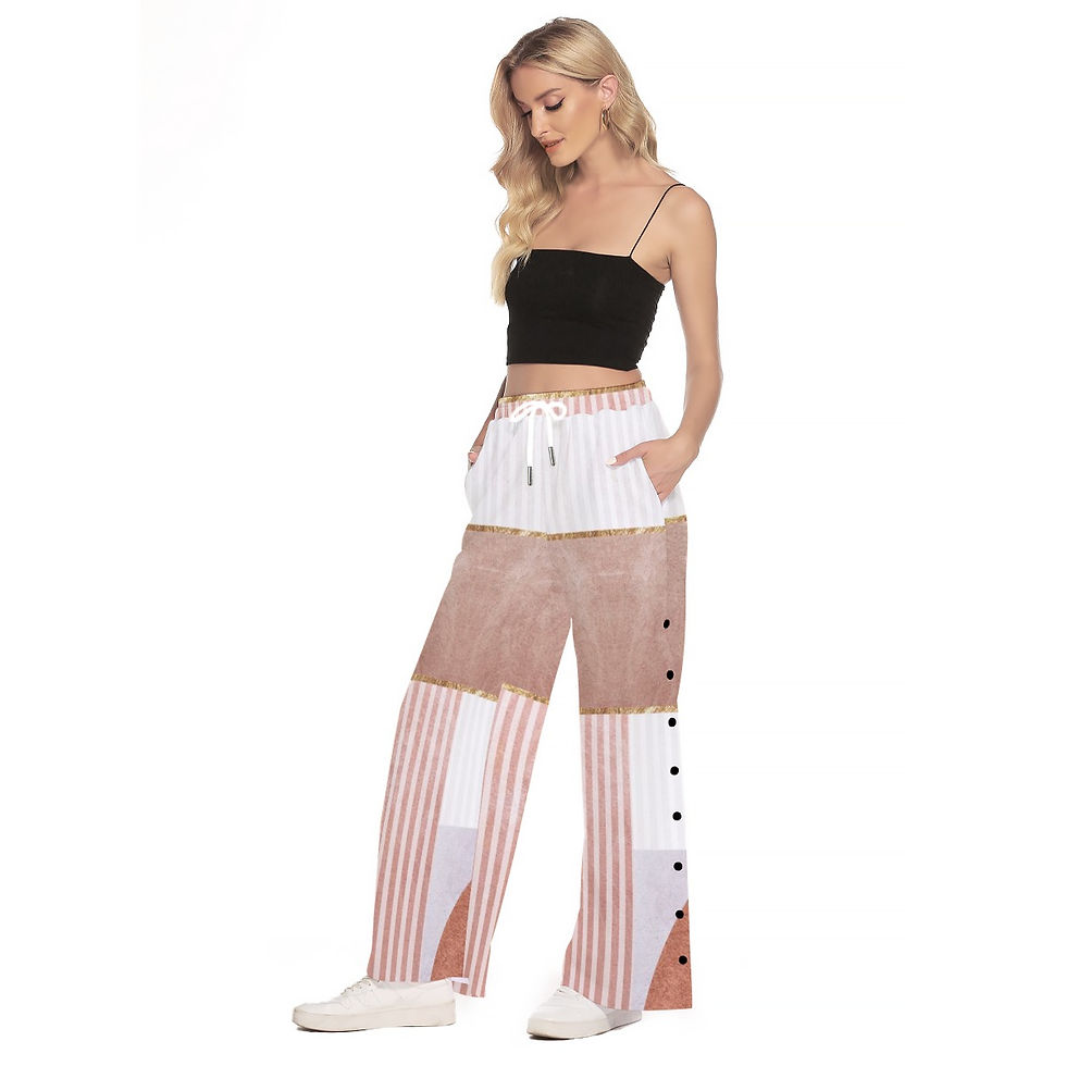 Thumbnail: Freshdrop All-Over Print Women's Side Slit Snap Button Trousers