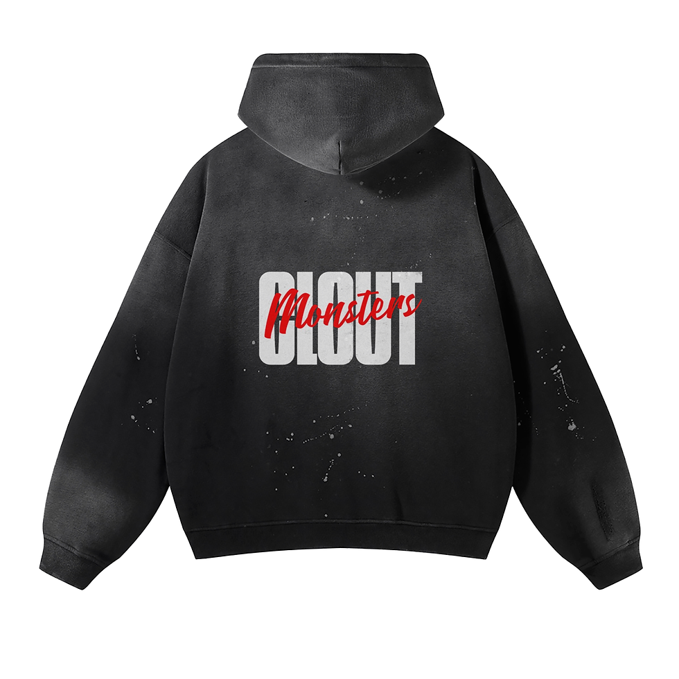 Thumbnail: Vintage Wash Frayed Fleece Hoodie - 360 GSM