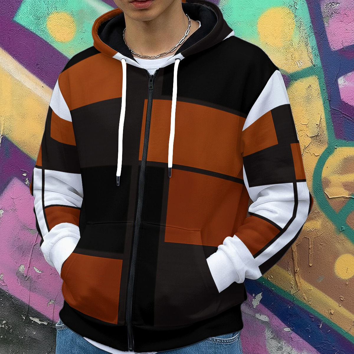 Freshdrop Men's Heavy Fleece Zip Up Hoodie