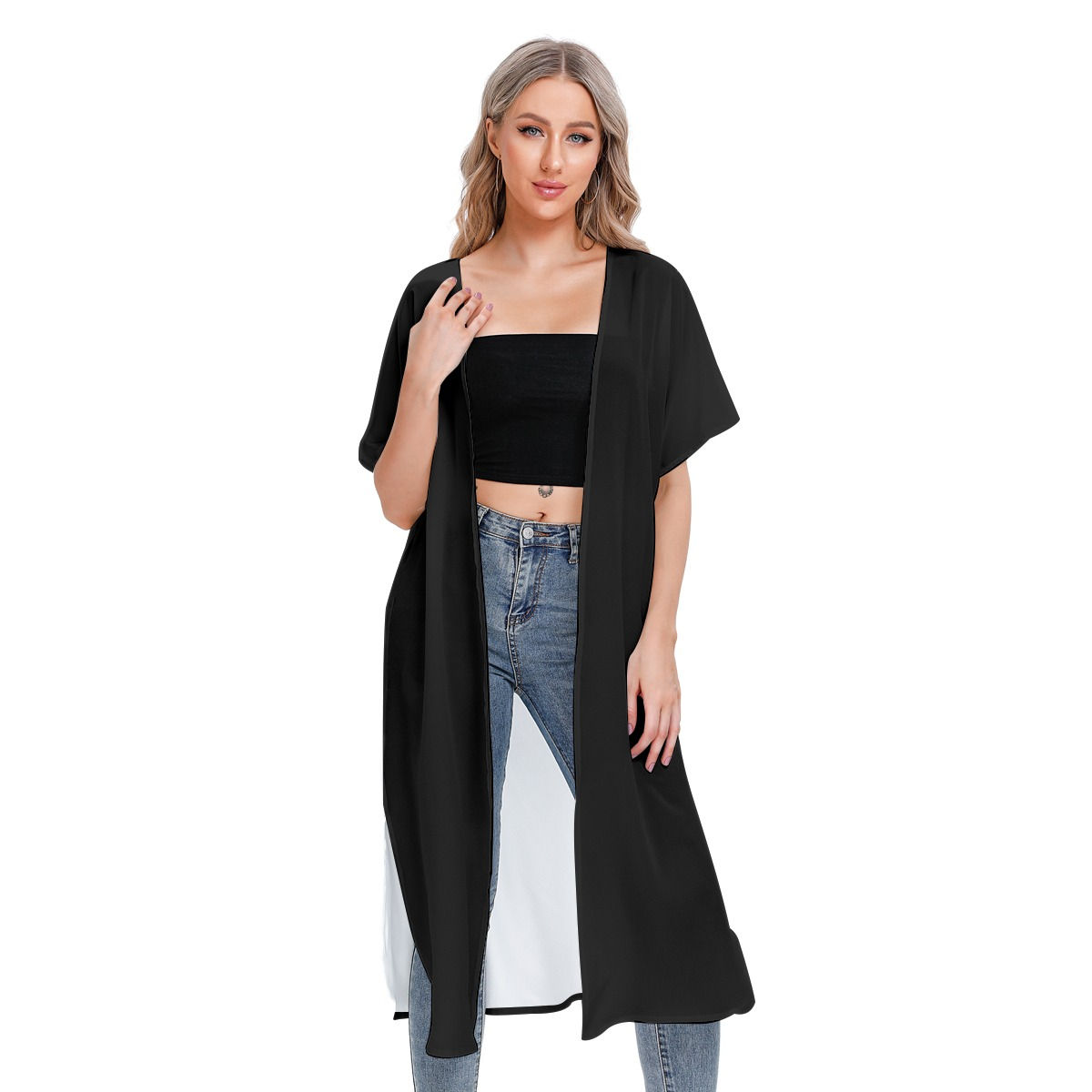 freshdrop All-Over Print Women's Short Sleeve Cardigan
