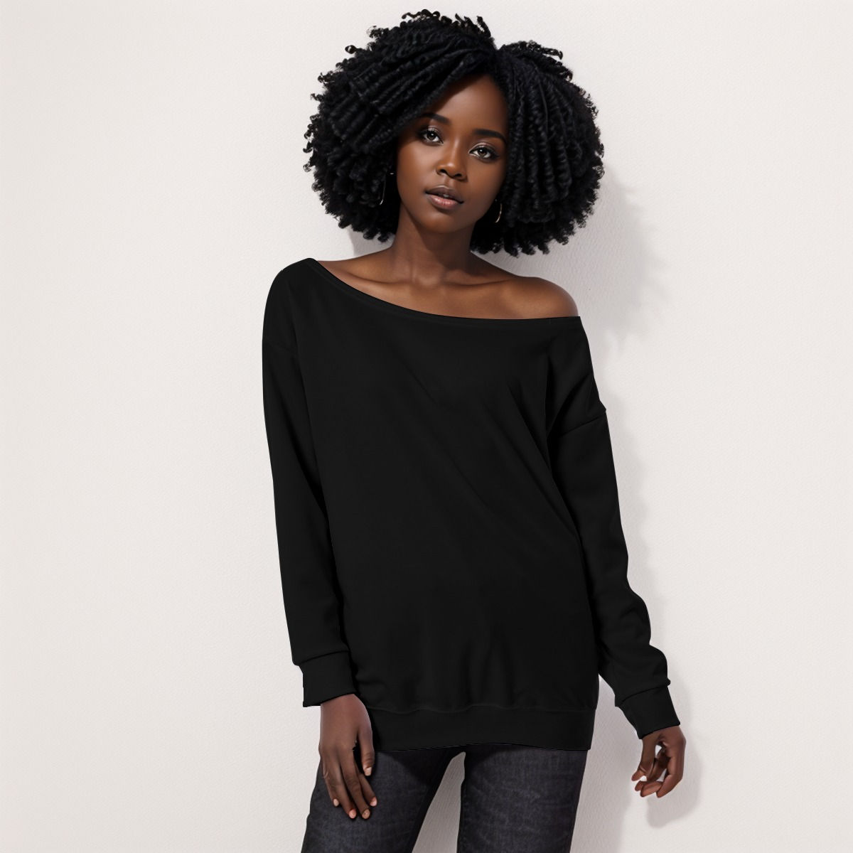 freshdrop All-Over Print Oversized Women's Off-Shoulder Sweatshirt