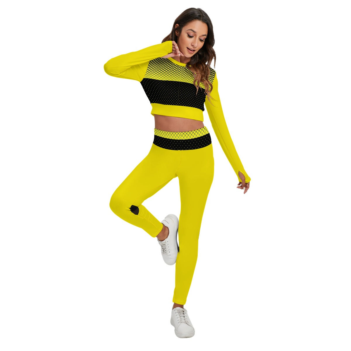 All-Over Print Women's Sport Set With Backless Top And Leggings