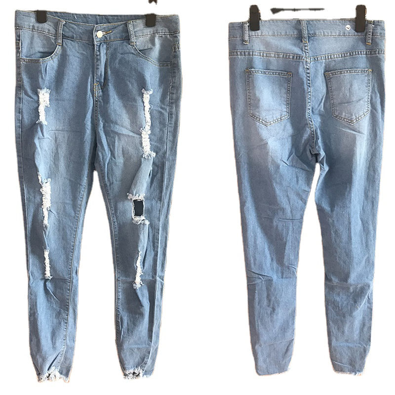 Thumbnail: Men's Premium Eco-Friendly Distressed Straight Jeans - Custom Made