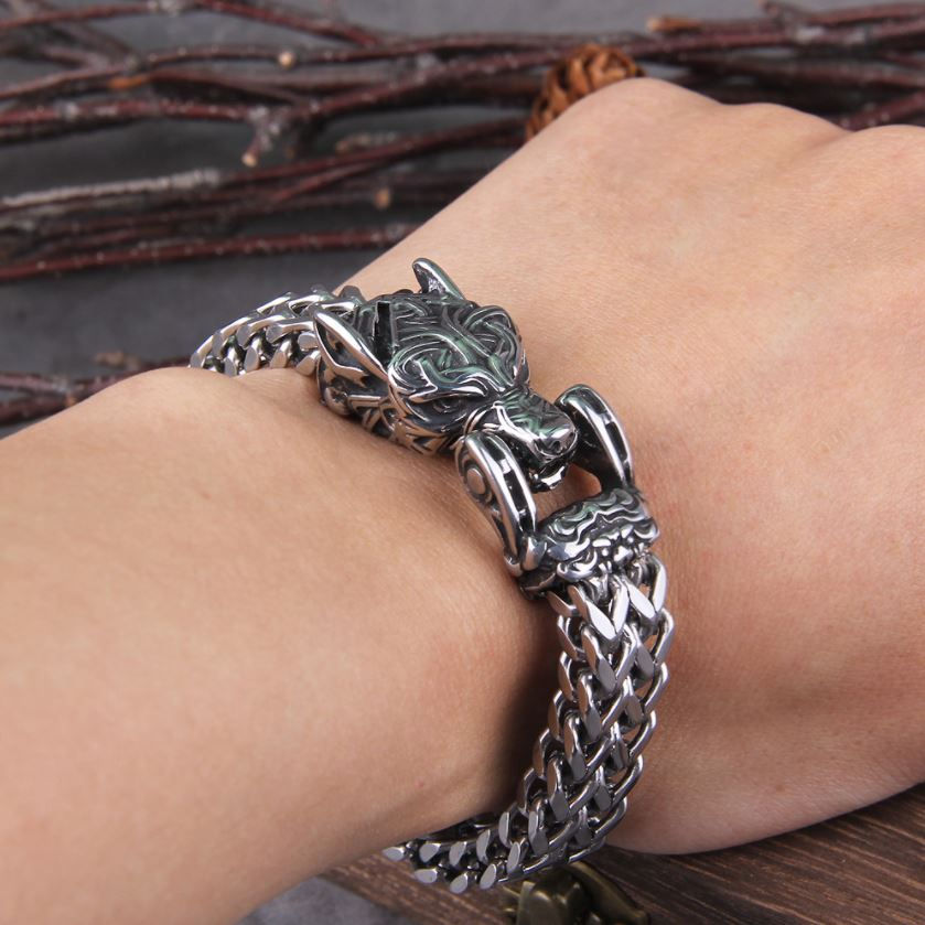 Thumbnail: Viking Wolf Bracelet with Box