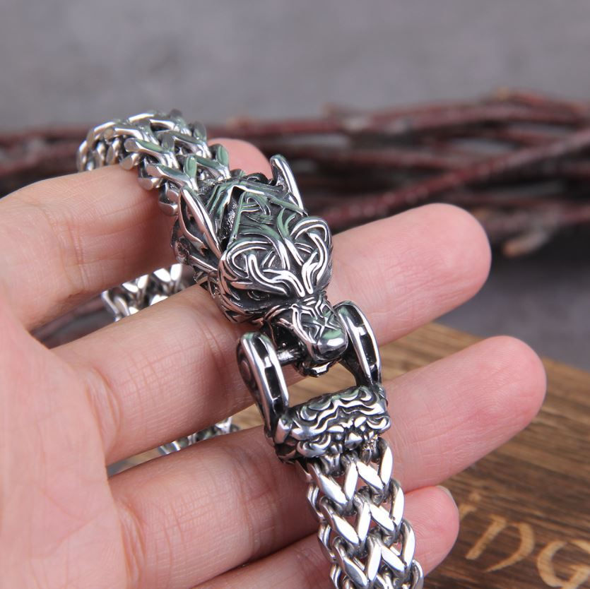 Thumbnail: Viking Wolf Bracelet with Box