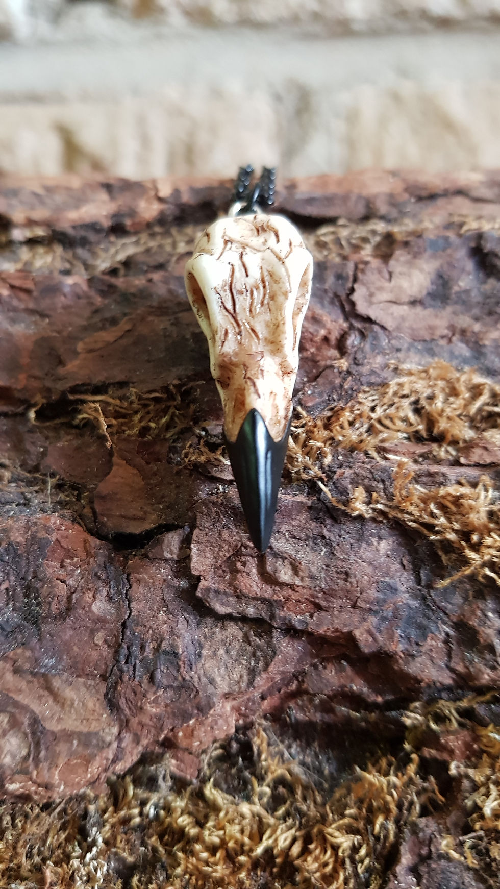 Thumbnail: Raven Skull in Resin with necklace