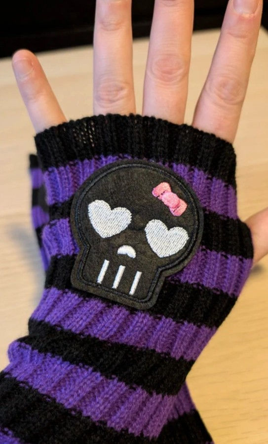 Thumbnail: Striped Skull Arm Gloves