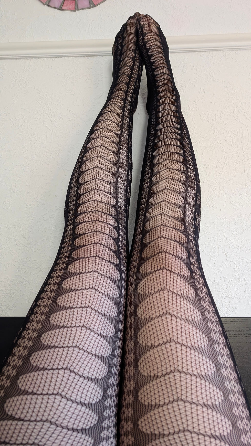 Thumbnail: Line of Hearts Net tights Goth Alternative Pantyhose