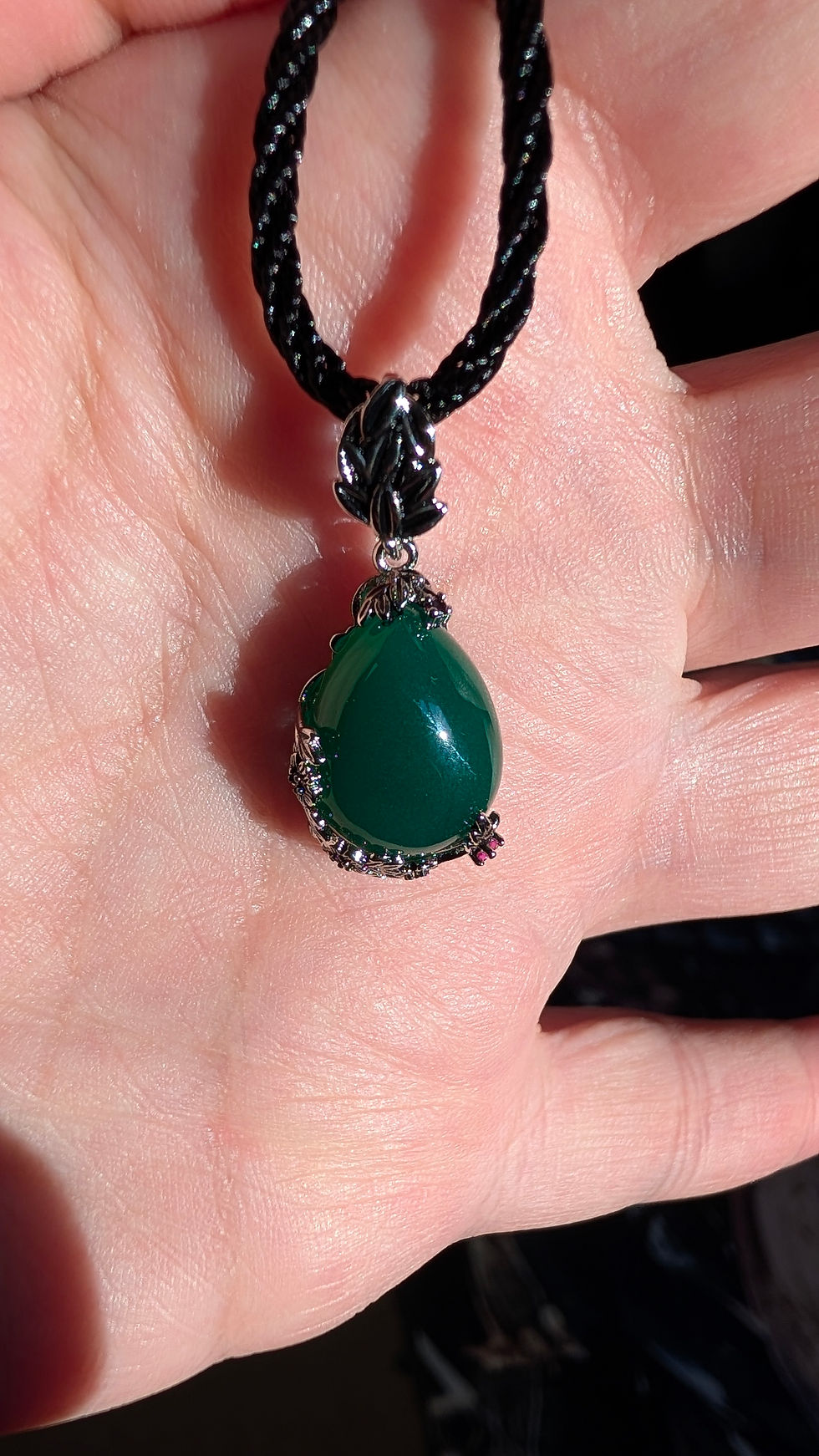 Thumbnail: Crystal Necklace Waterdrop with rope chain