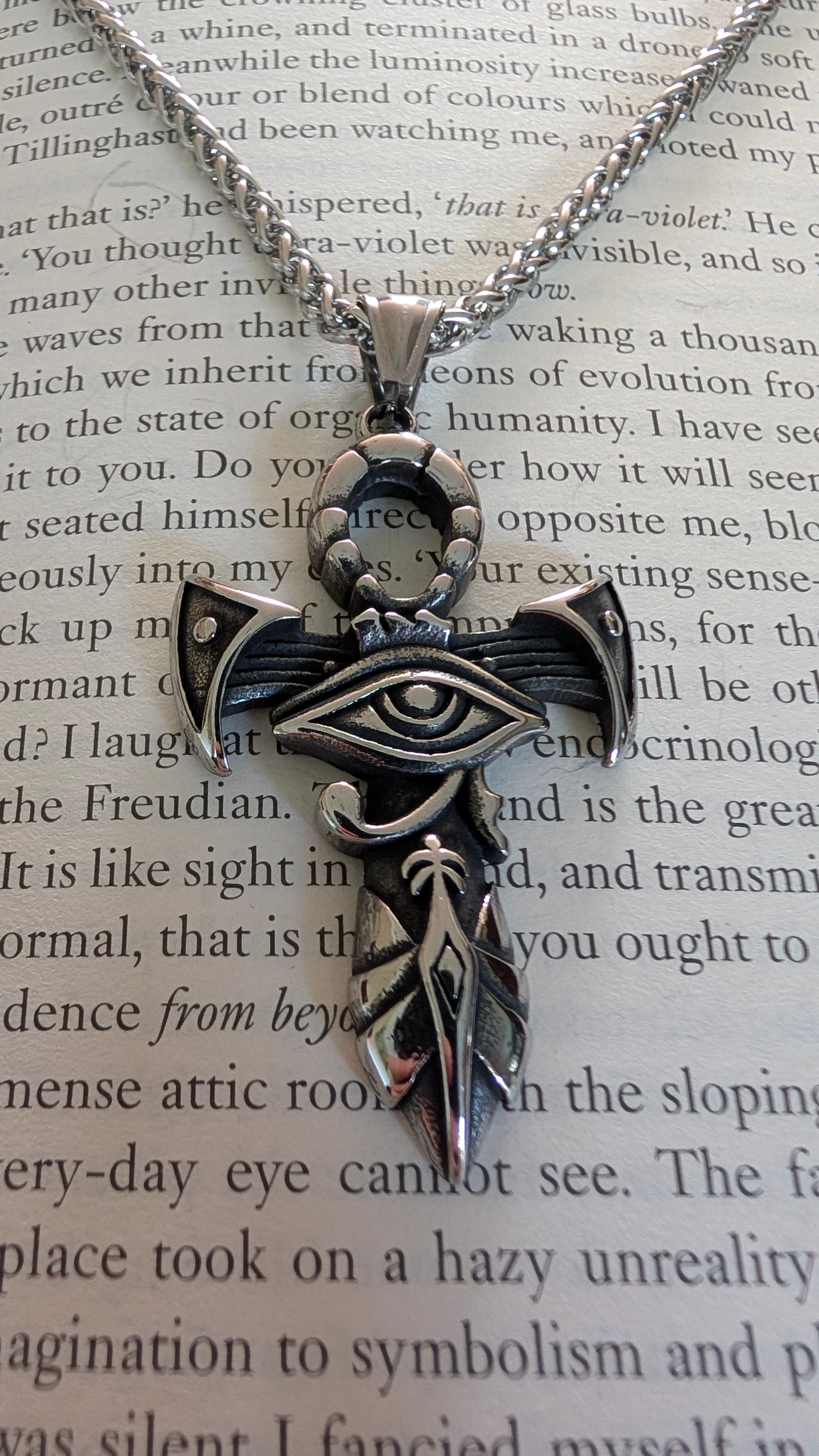 Egyptian Eye of Ra Ankh Necklace