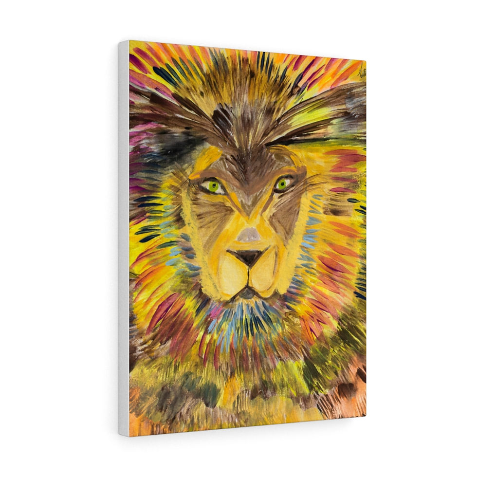 Thumbnail: Single Lion By Healthy Home Decor Arist Sima Fisher -Stretched canvas