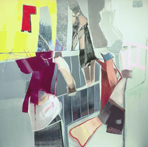 OUT OF STEP.  2018, oil on canvas, 150 x 150cm