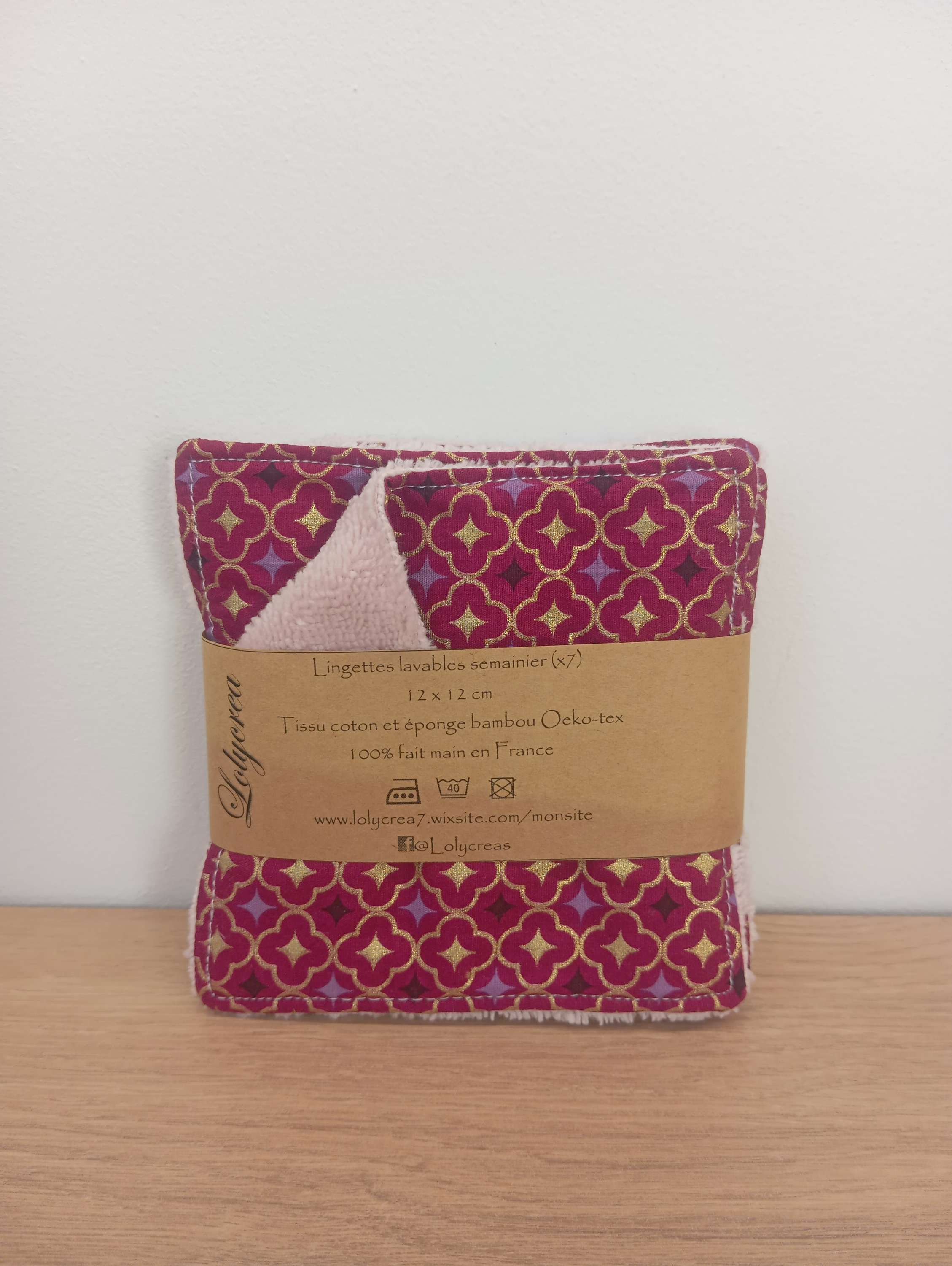 Semainier lingettes lavables carrées LLC062