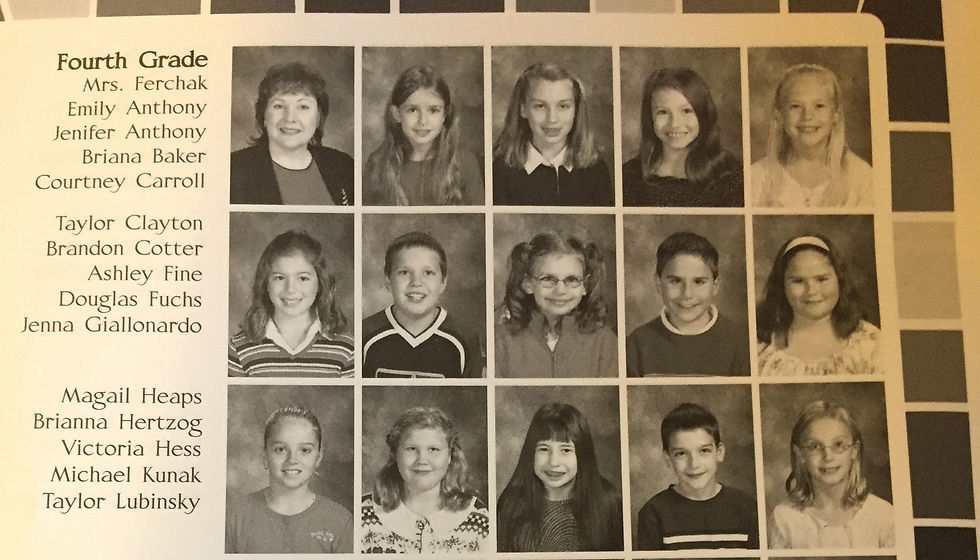 My fourth grade year book, the year Mrs. Ferchak was my teacher.