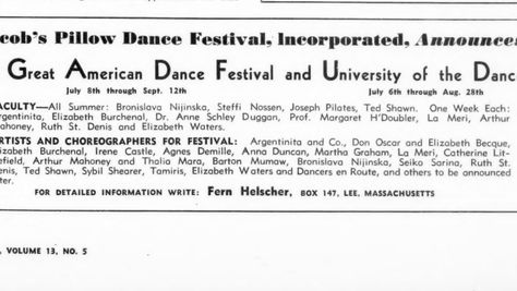 Jacob's Pillow 舞蹈節(廣告)