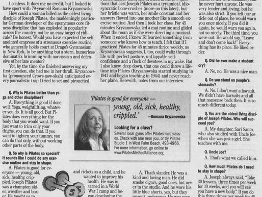 Oldest Living Disciple Of Joseph Pilates Tells All