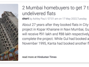 2 Mumbai homebuyers to get 7 times the price of undelivered flats