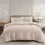 Thumbnail: Beige Duvet Cover Full/Queen Size, Boho Tufted Microfiber Bedding Set