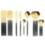 Thumbnail: 24Pcs Black Handle Golden Cutlery Set Stainless Steel Knife Fork Spoon Tableware