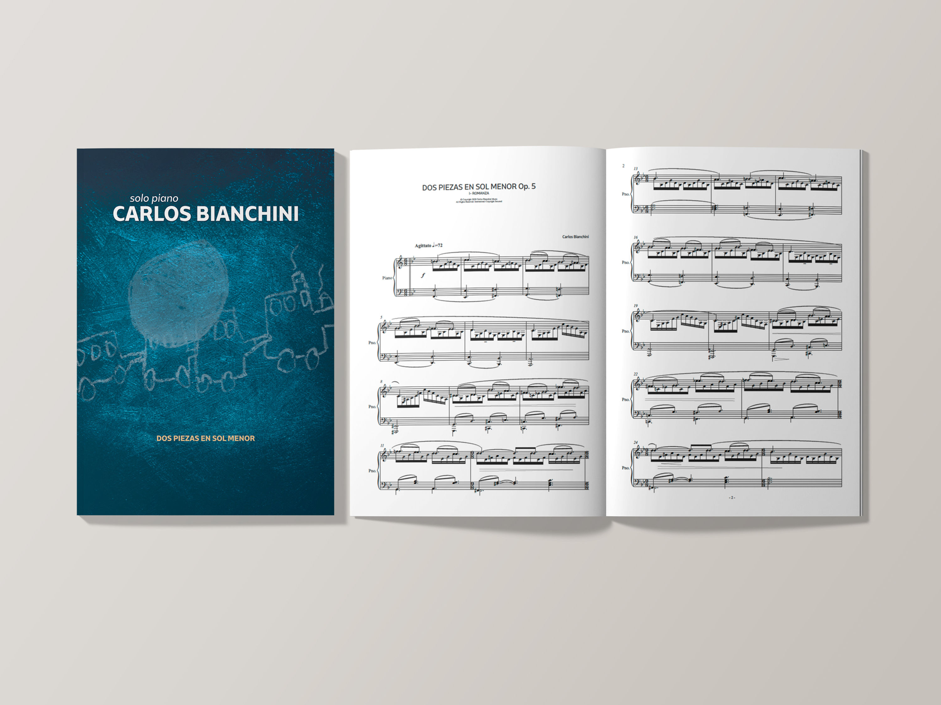 CARLOS BIANCHINI: DOS PIEZAS EN SOL MENOR Op. 5 (Piano Score)