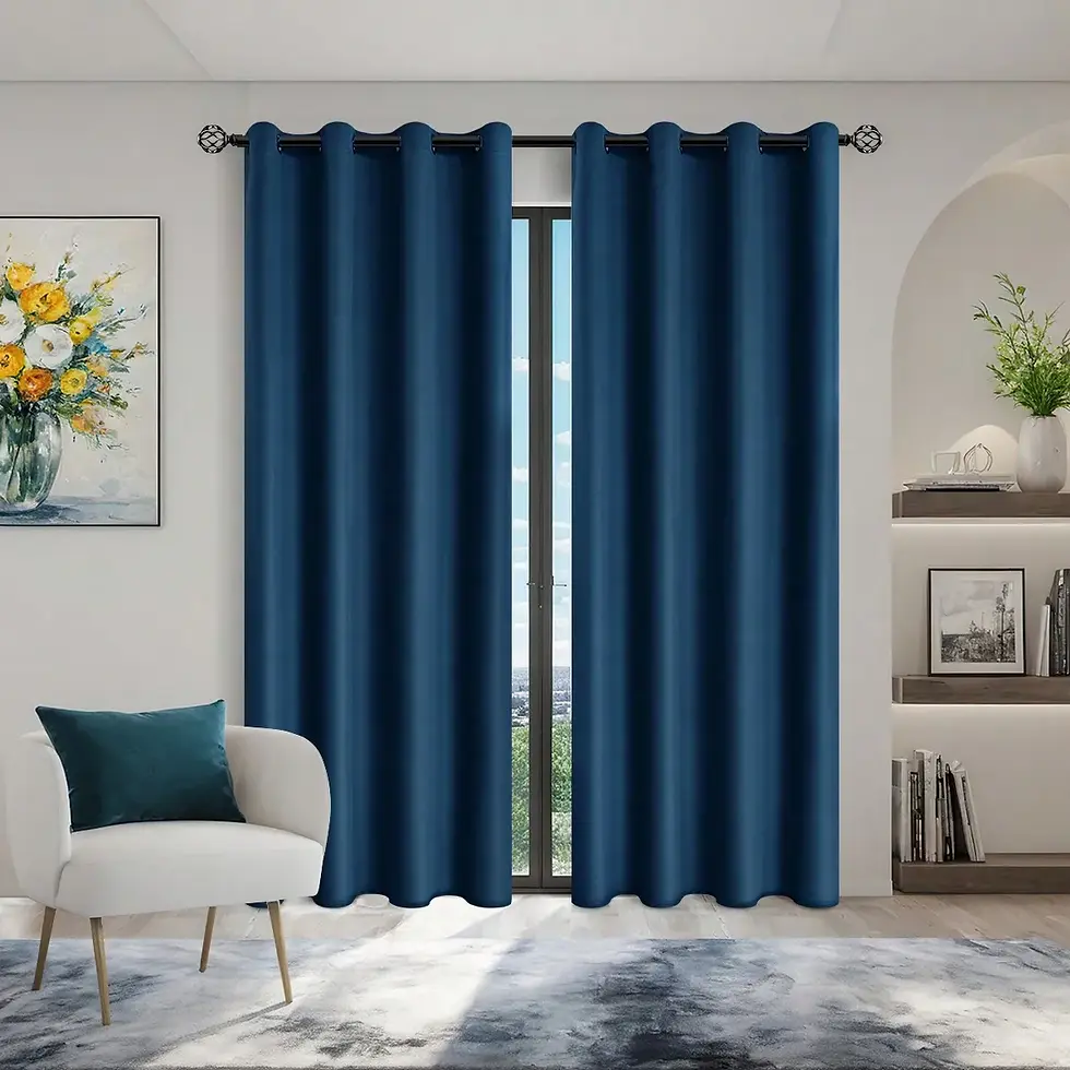 Miniatura: Cortina opaca 100% sólida com ilhós, 1 peça, para total privacidade no quarto