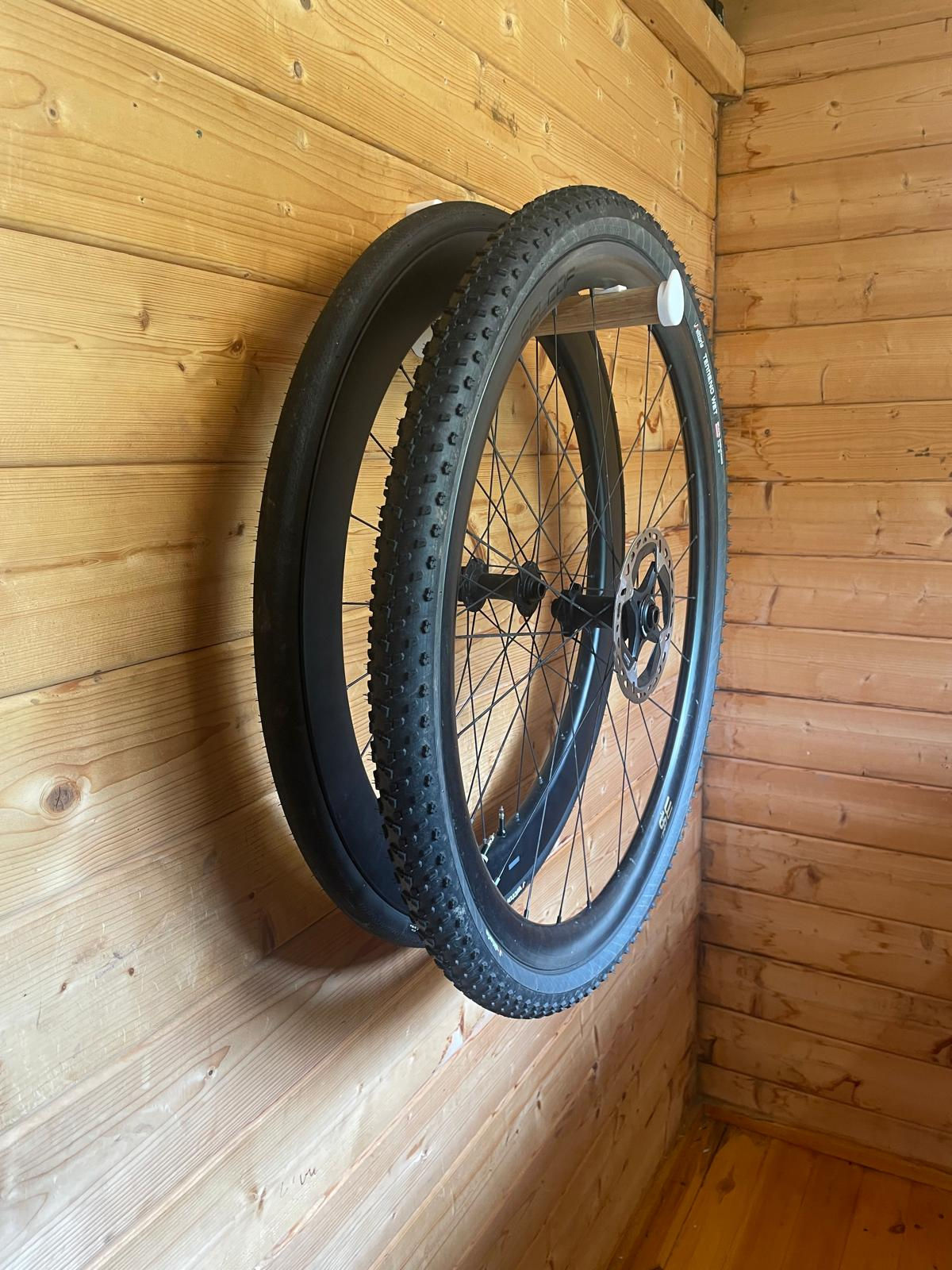 Wall mounted wheel storage