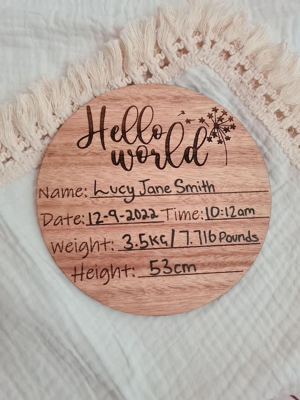 Wooden DIY Announcement Plaque