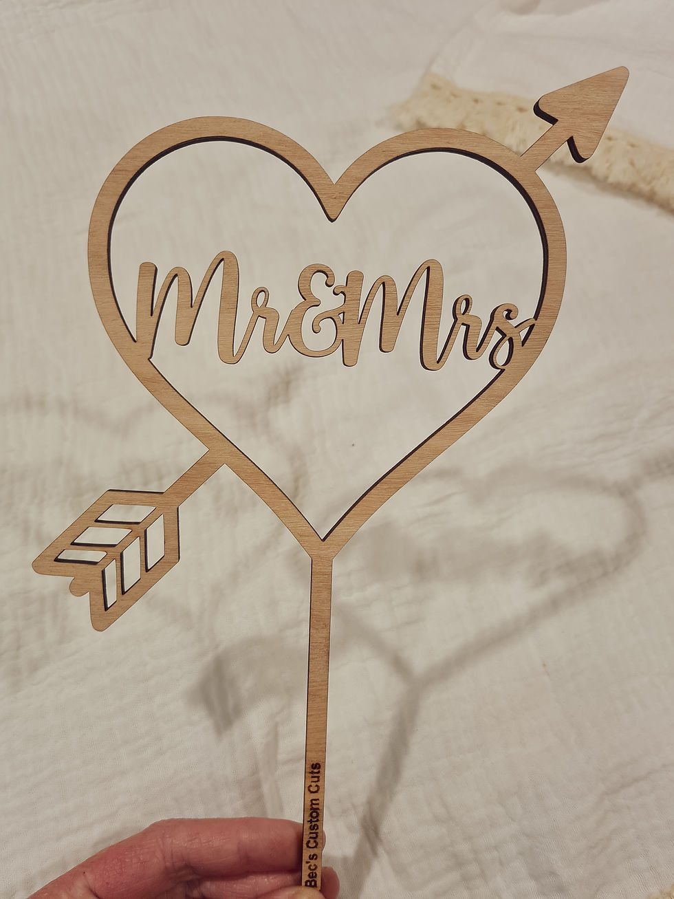 Thumbnail: Custom Wooden Cake Topper