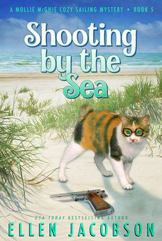 Before and after cover makeover for the Mollie McGhie cozy sailing mystery series by Ellen Jacobson, book covers by Mariah Sinclair