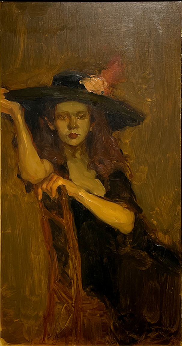 Girl with the Wide Brimmed Hat | Malcolm T. Liepke, 1991