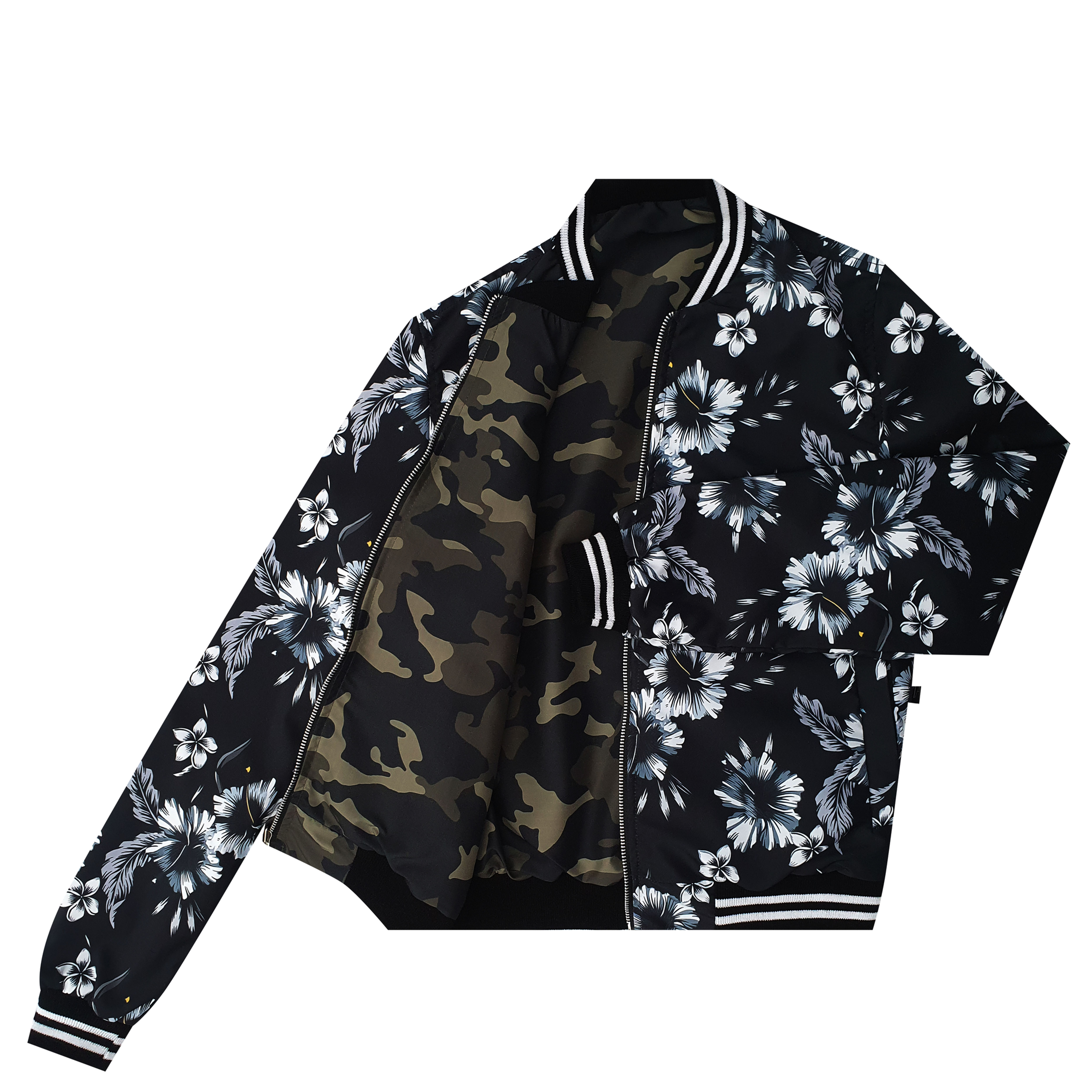 Bomber Mujer Flowers/CamufladaVerde