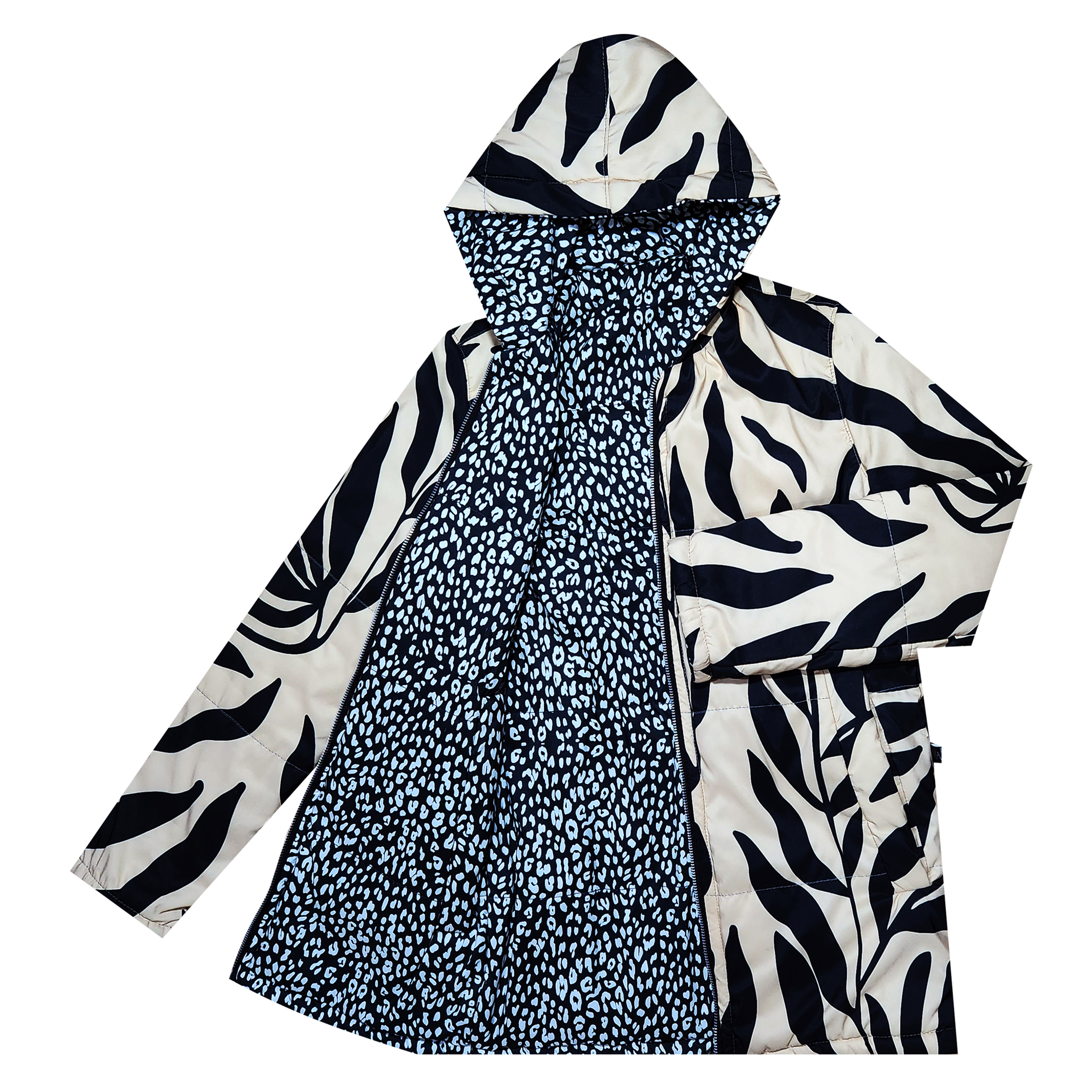 Acolchada Parka Mujer BlackLeaves/Miniprint