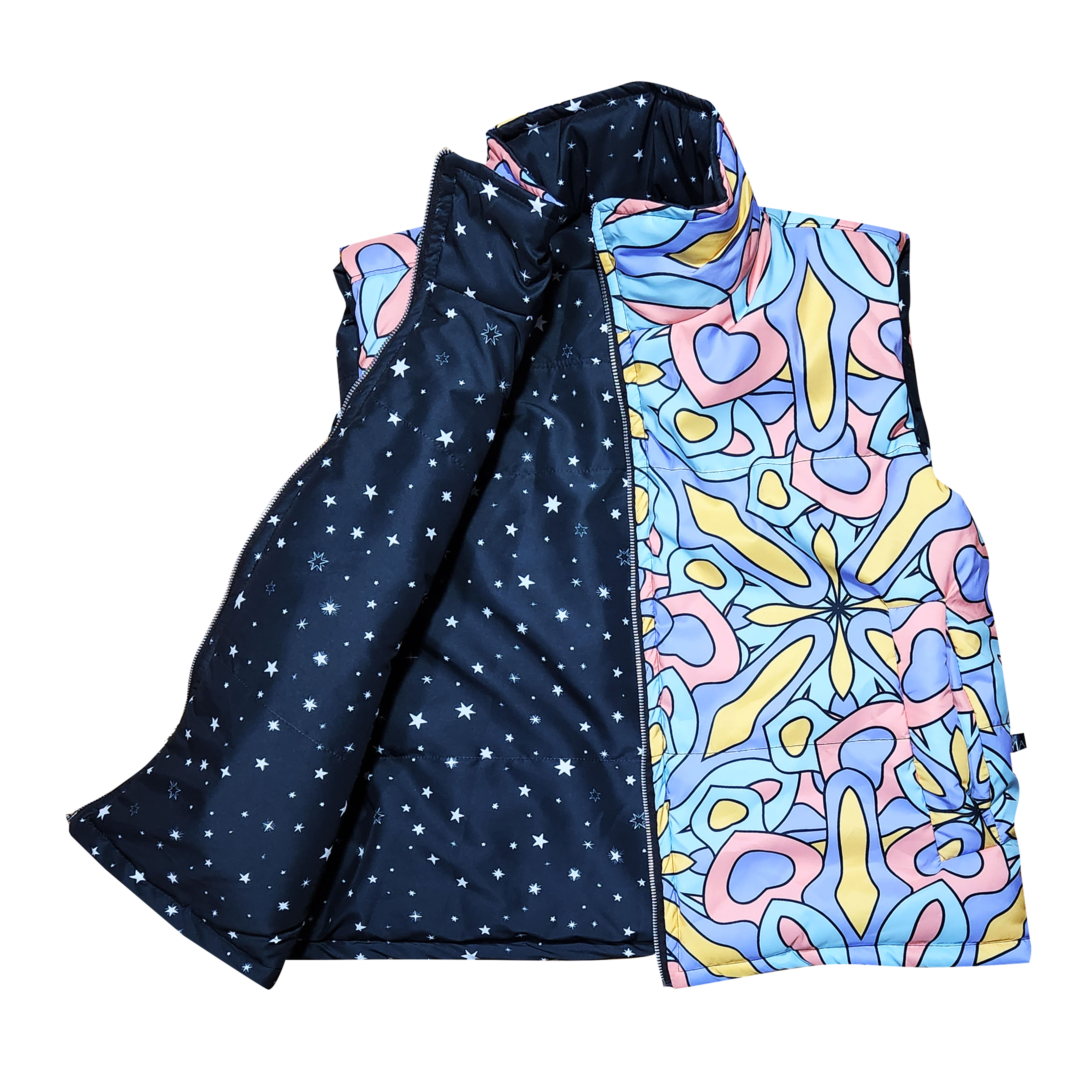 Chaleco Puffer Mosaic/StarsBlack