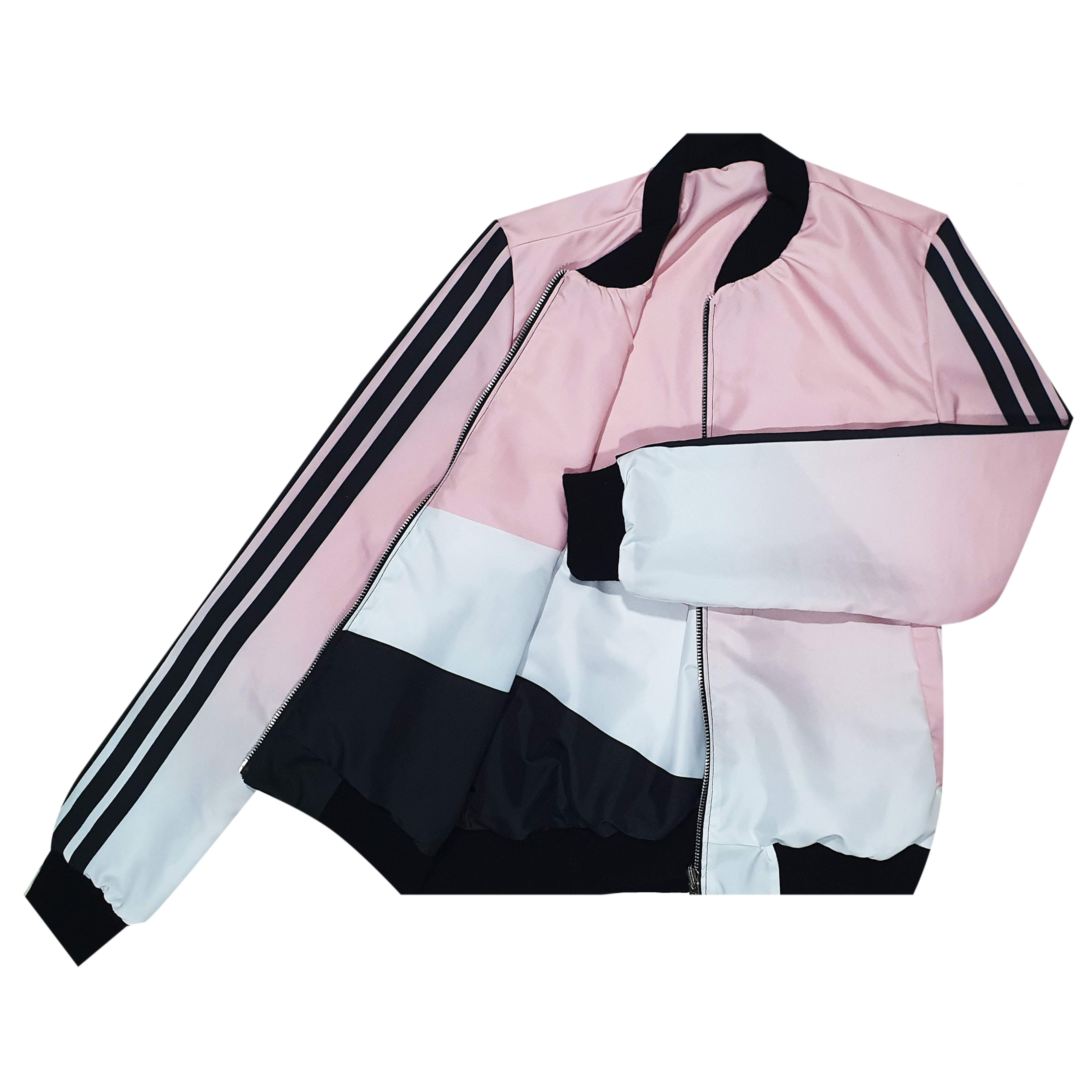 Bomber Mujer DegradeRosa3Lineas/VintageNegra