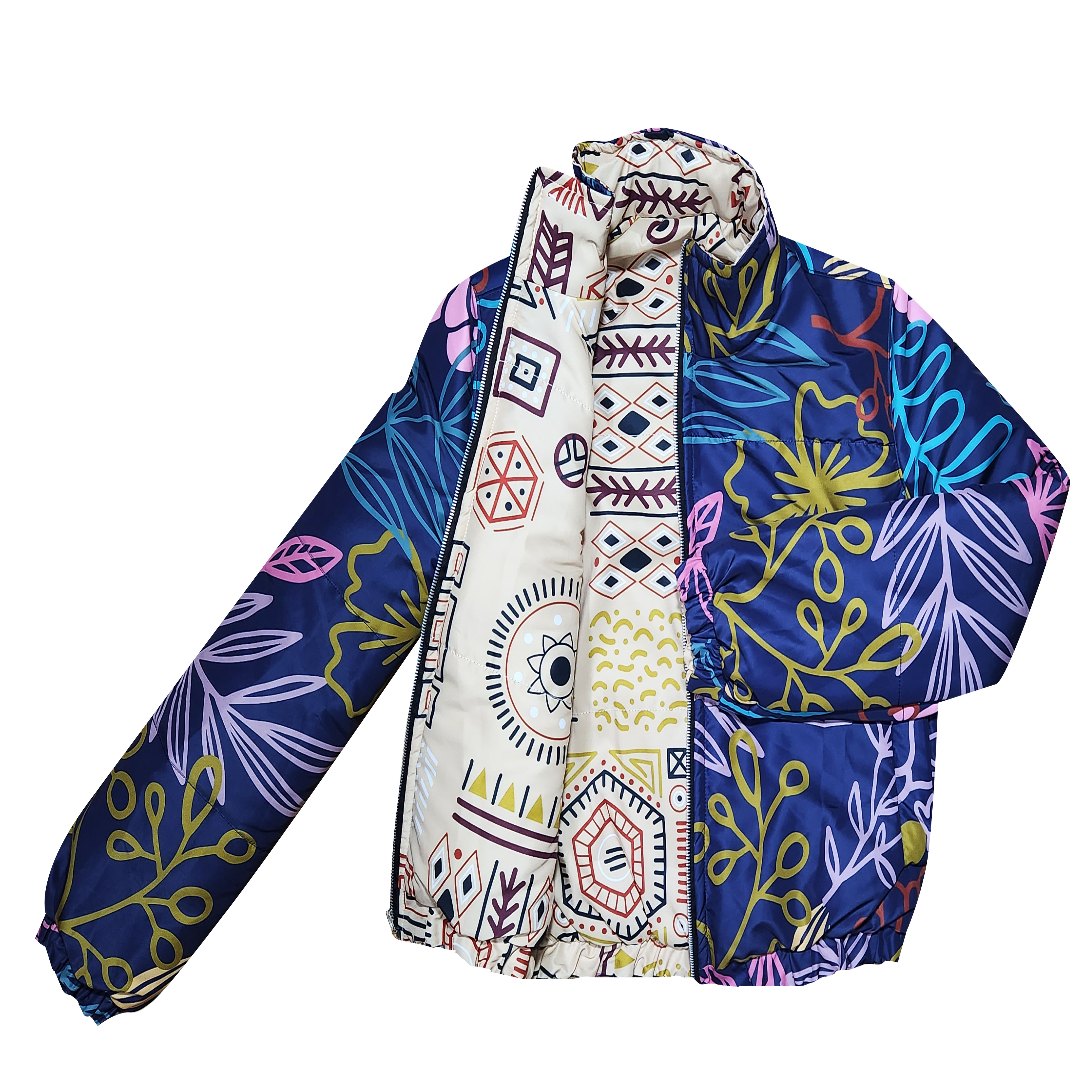 Puffer Cuello Alto Mujer PurpleLeave/AfricanClear