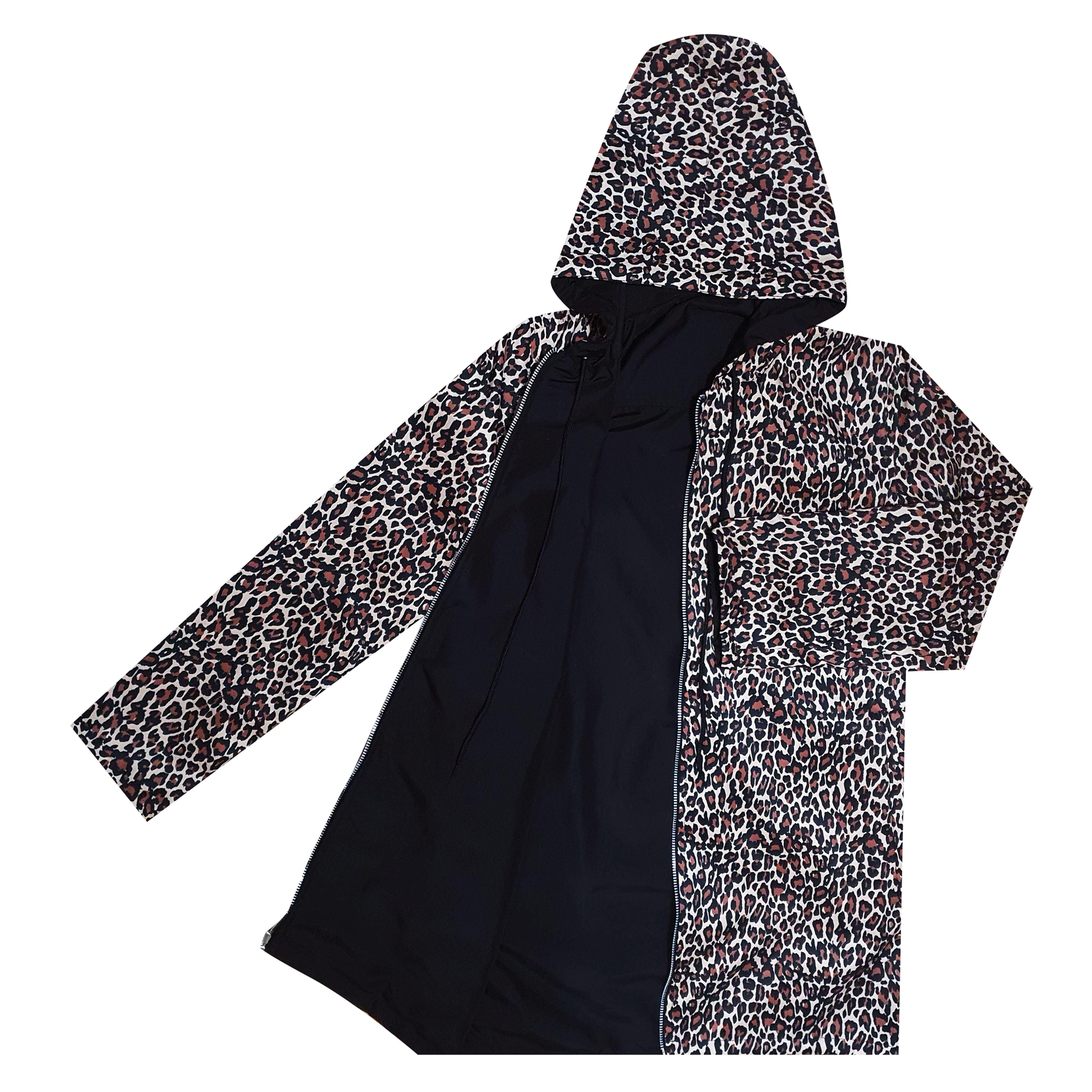 Parka Mujer Animal Print/Negra