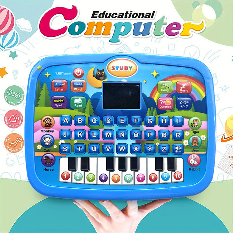 Kids’ Education Tablet Toy, Age 3+ Literacy Math Music Learning, Doubles as El