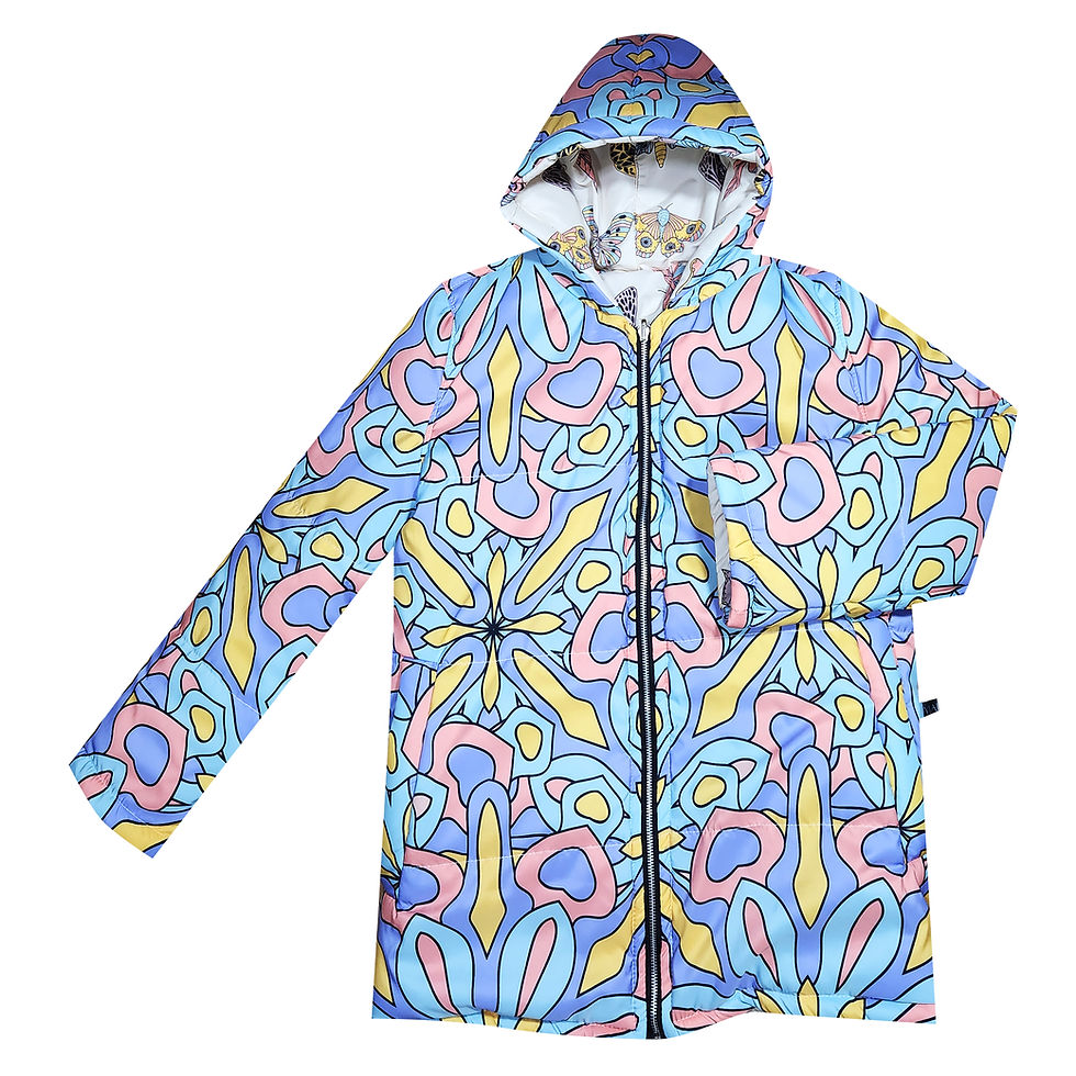 Miniatura: Acolchada Parka Mujer Mosaic/Butterfly