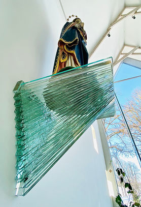 glass shelf, glass chapel, glass church, church interior, church interiors, church glass interior, church interior design, church glass art, church glass design, chapel glass art, chapel glass design, sacral space design