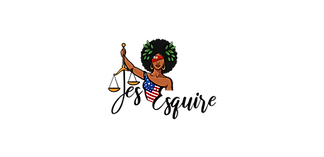 Jes Esquire logo Lady Justice Haitian flag blindfold